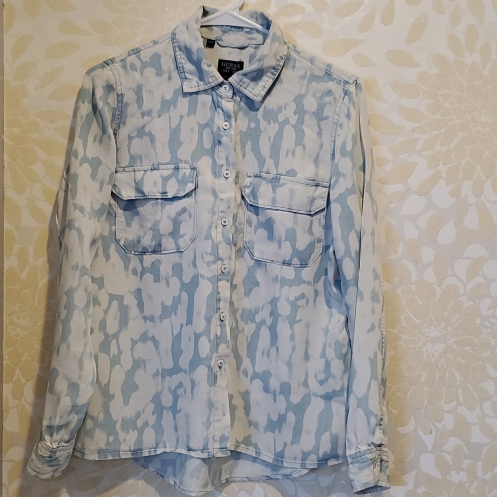 Guess tie dye button down shirt
